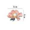 Elegant Chinese Style Enamel Peony Brooch For Women Girls Delicate Pink Blue Purple Flower Pearl Brooch Pins Party Jewelry Gifts