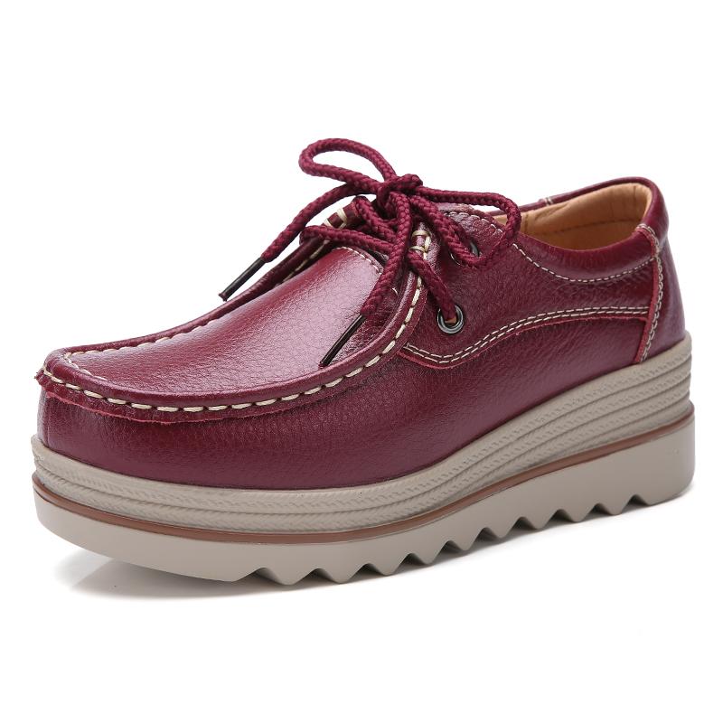 Nye fritidssko for kvinner Slip On Loafers Mote Komfortabel pustende kvinnelig plattform Høydeøkende fottøy