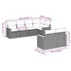 7-teiliges Gartensofa-Set mit Kissen Schwarzes Poly-Rattan