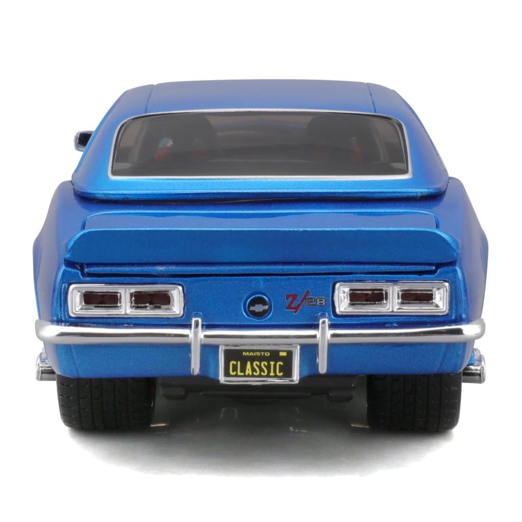 Maisto 1/24 Scale Chevrolet Camaro Z/28 1968 Blue Custom Classic Muscle Series / Diecast Model Car, Finished Product, 32508