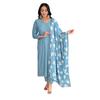 Indian Bollywood Chanderi Kurti Women Designer Top Tunic Kurta Pant Dupatta Set SC-2288