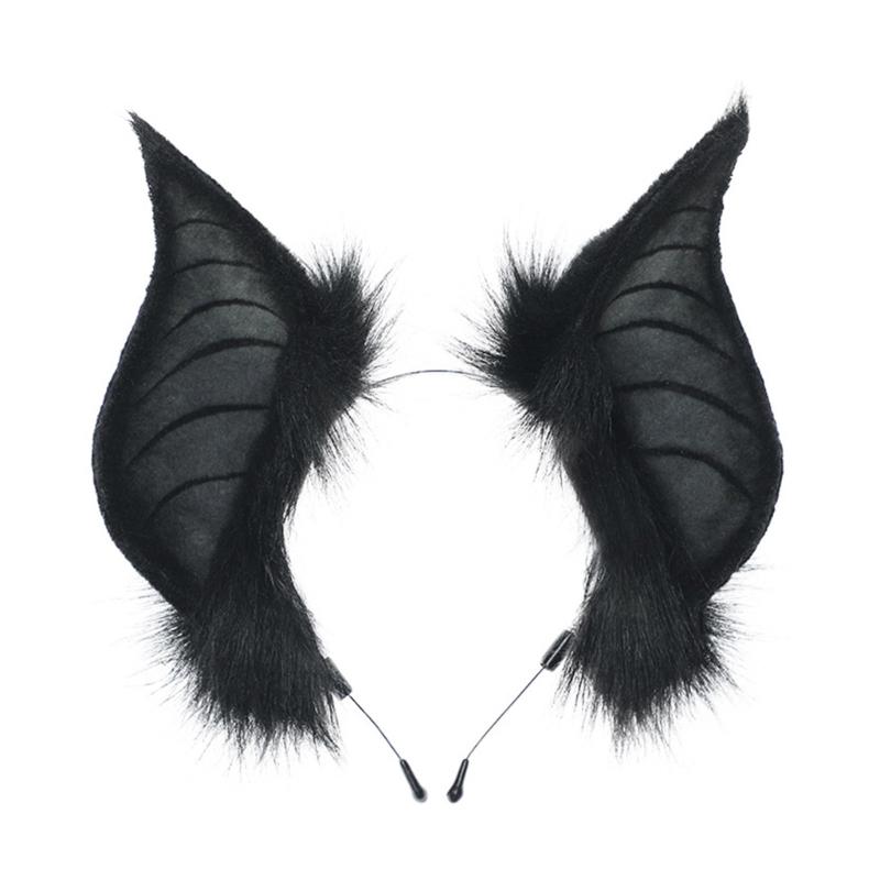 

Fauxs Furry Cats Ear Headbands Animes Fauxs Furs Bat Ear Headbands Halloween Cosplays Costume Animal Furry Ears Hair Hoop 1