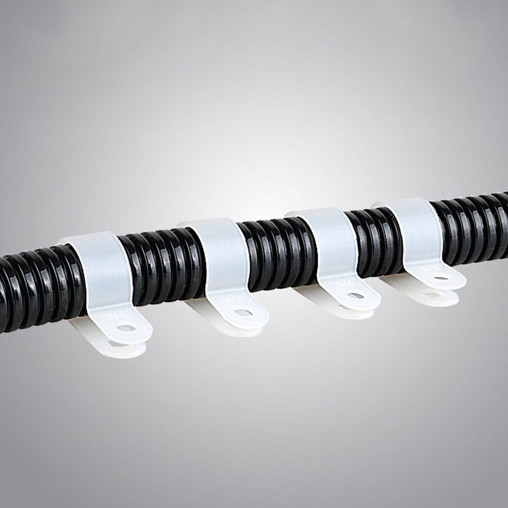 10PCS Plumbing Tightening Cable Clip Nylon Fastening Buckles Durable R-Type Hose Clamp  Cable