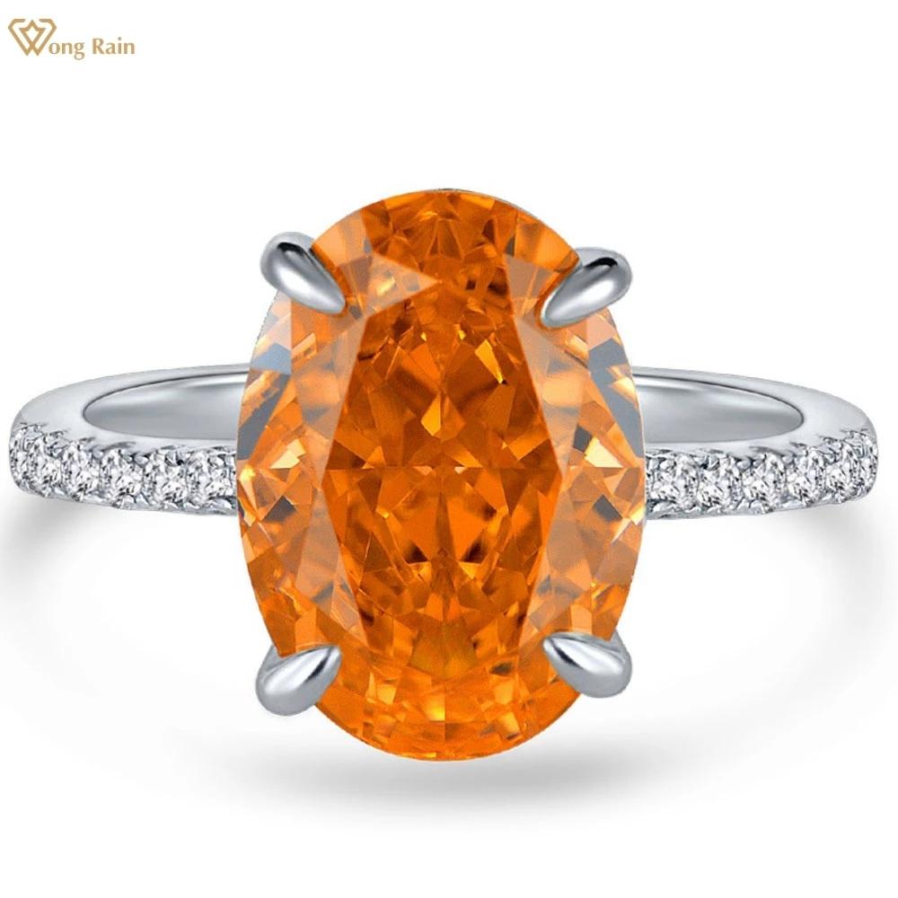 

Wong Rain Classic, 100% стерлинговое серебро 925 пробы, овальный AAAAA, цирконы, драгоценный камень, обручальное винтажное кольцо для женщин, ювелирные изделия, рождественские подарки US 5 красный