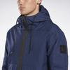 Reebok Mid-Length Outdoor Warm Zipper Sports Cotton Jacket Men Jacket Blue FU1684