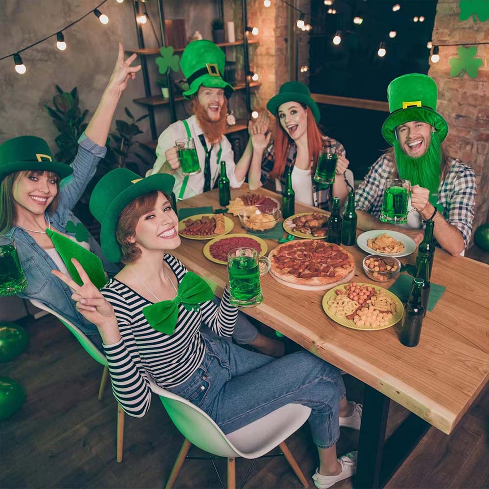Unisex Zylinderhut Irischer Kleeblatt-Zylinderhut Leprechaun-Hut Grüner Irischer Hut für den Heiligen. Patrick Day Kostümzubehör