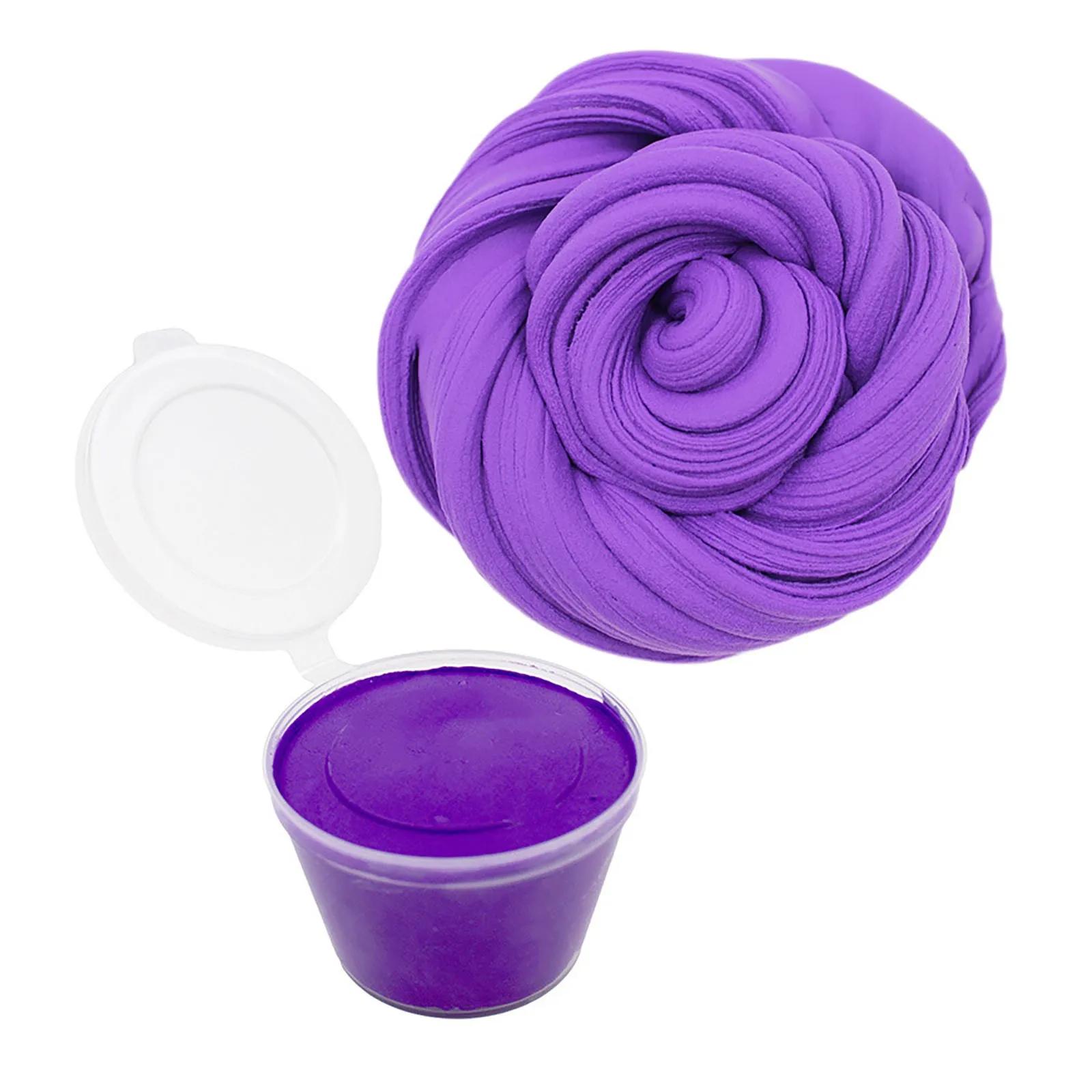 

QYD Solid Butter Slime Kit Soft Non-Sticky Scented Slime for Girls Boys Party Favors Birthday Gift Stress Relief Crystal Soil темно-фиолетового