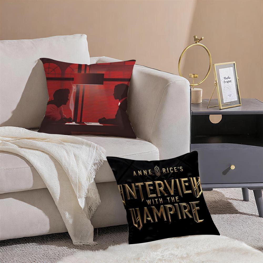 Romantic Tragic Film IInterview with the Vampire Cushion Cover Pillowcase Short Plush Invisible Zipper Room Sofa Cushion Cover