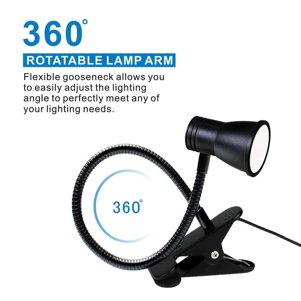 LED Clip-On Desk Lamp: Eye Protection, USB Rechargeable & Night Light