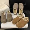 Baotou Birkenstocks, fluffy shoes, explosive small potatoes, lazy shoes, one pedal outside, warm and non-slip cotton shoes