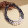 Personalized imitation pearl irregular beaded three-layer sweater chain fashion necklace