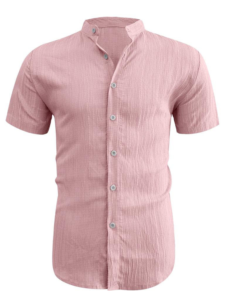Summer men's short-sleeved shirt stand-up collar casual shirt for men's shirts in stock
