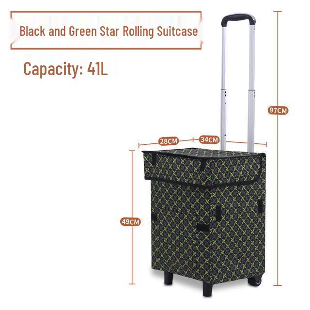 Portable Folding Trolley Bag: Telescopic Shopping, Storage & Luggage Cart