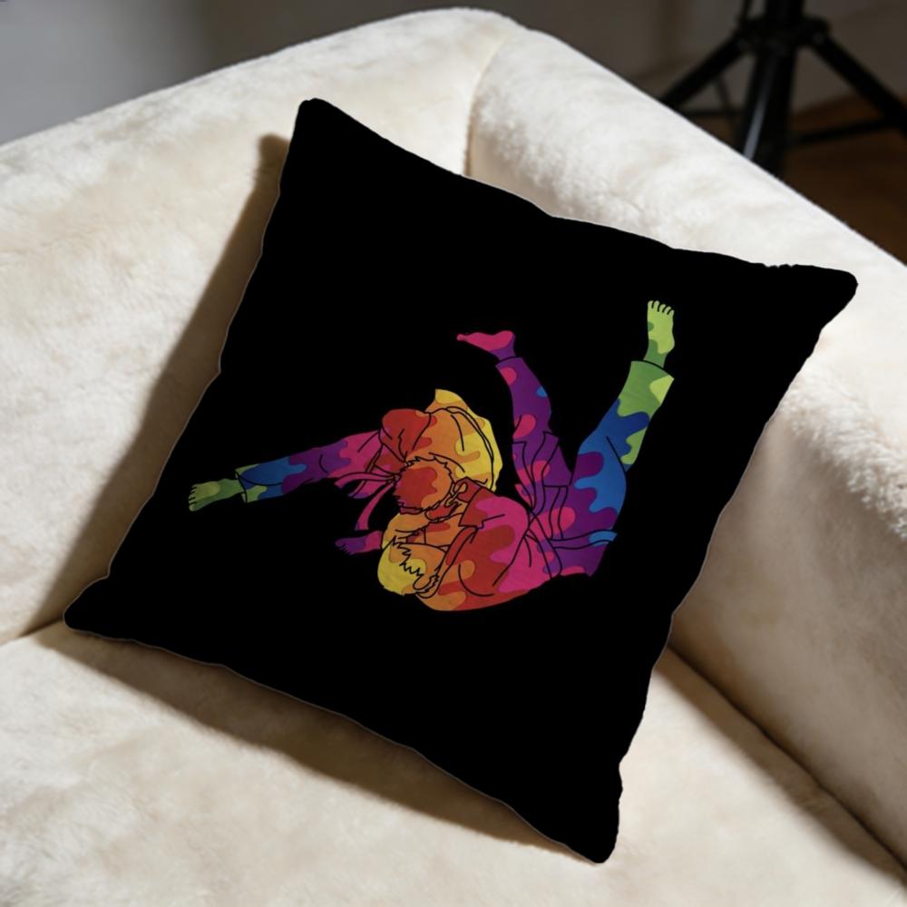 Sports Judo Martial Arts Cushion Cover Soft Decorative Pillow Case Suitable for Bedroom Sofa Car Travel Use