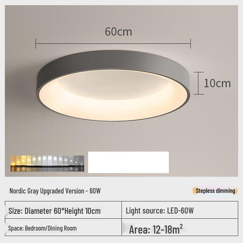 LianTu Ultrathin Round LED Ceiling Light with Remote