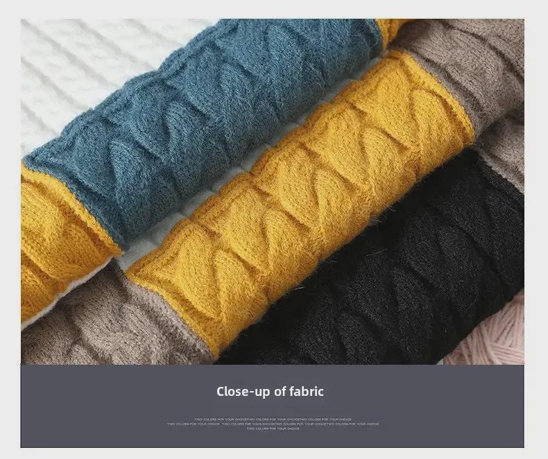 Pánské podzimní/zimní ležérní pletené svetry pro mládež - Dlouhý rukáv, kulatý výstřih, domácí nošení