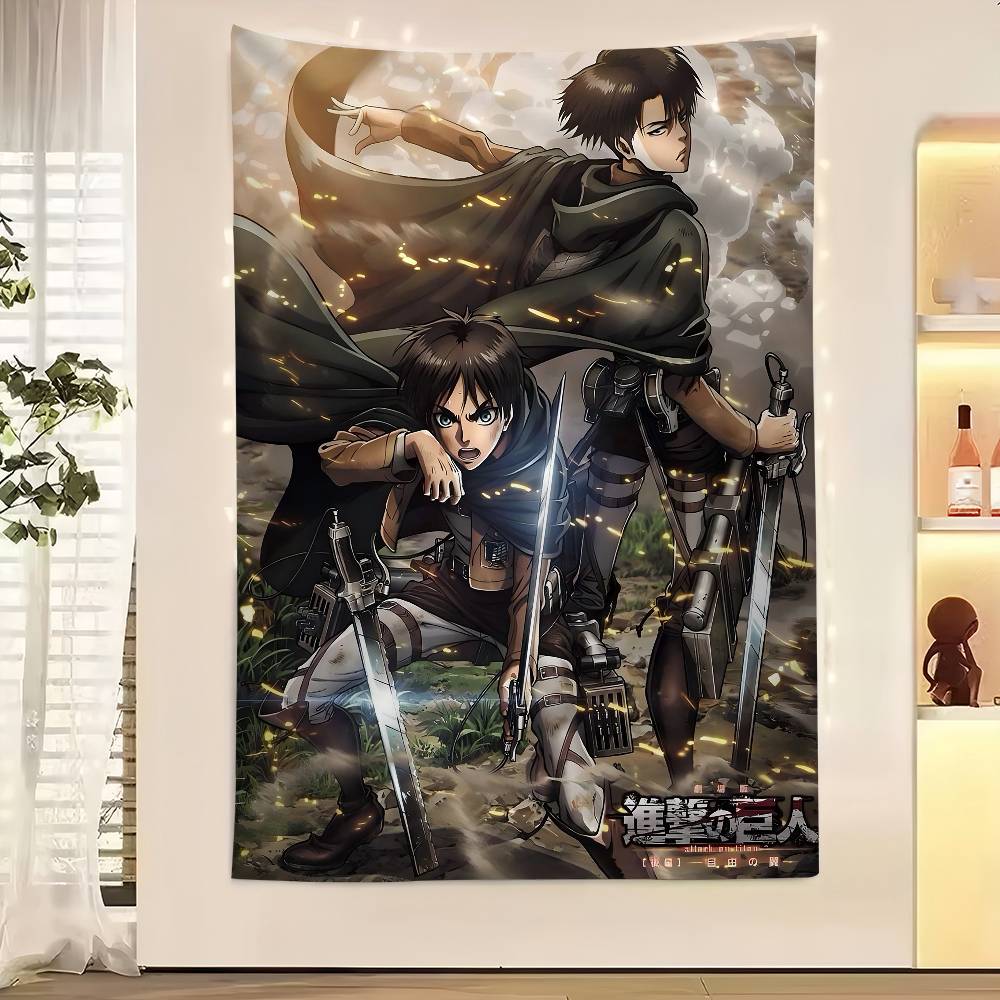Vintage Anime AAttack On Titan Printed Large Wall Tapestry Indian Buddha Wall Decoration Witchcraft Bohemian Hippie Wall Art