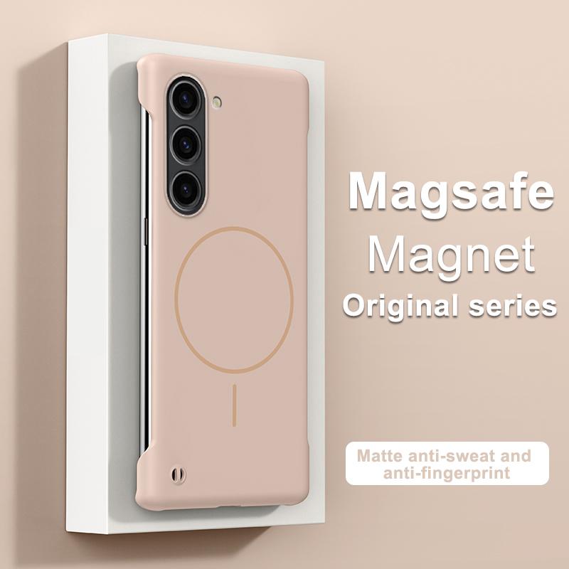 Frameless Wireless Charge Case For Samsung S25 Edge S24 FE S23 Ultra S22 Magnetic Shockproof Slim Hard PC Phone Cover