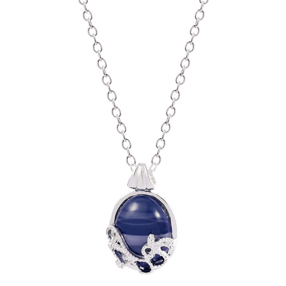 Vampire Diaries Anti-Sunlight Silver-Plated Cat's Eye Stone Necklace - European/American Film & TV Series Accessory