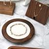 Exquisite Earrings Display Tray Geometry Ring Earring Holder Simple Wood Rings Tray  Desk