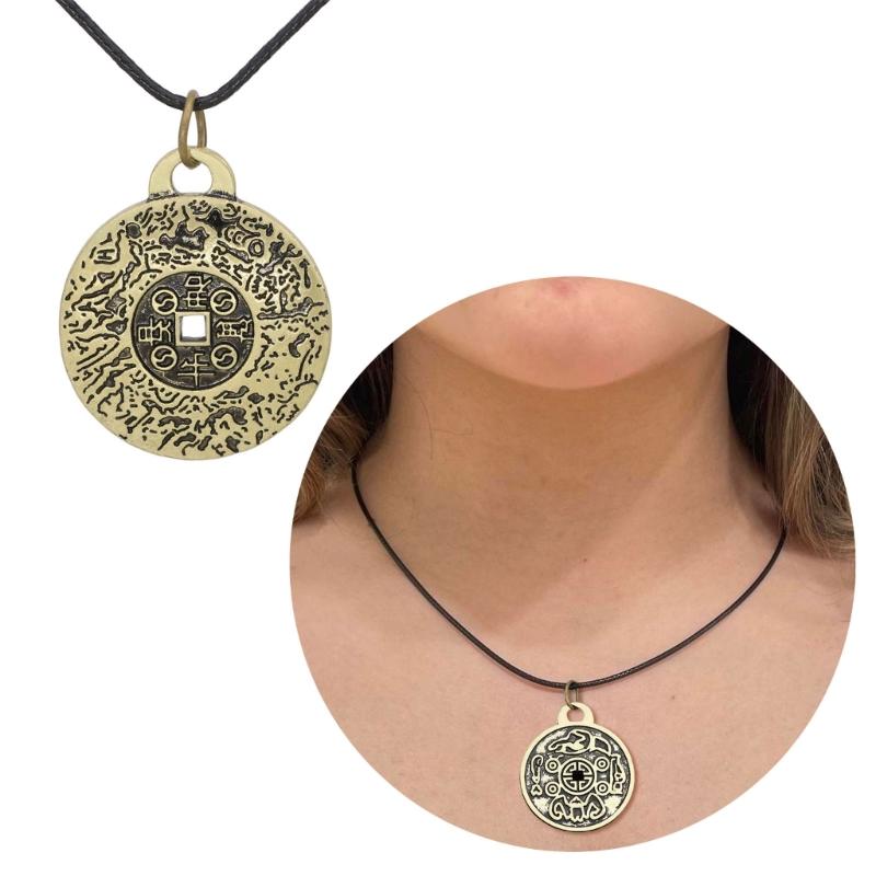 Elegant Bronze Amulet Neckchain Symbolic Adjustable Necklaces Stylish Alloy Clavicle Chain Jewelry for Everyday Wear