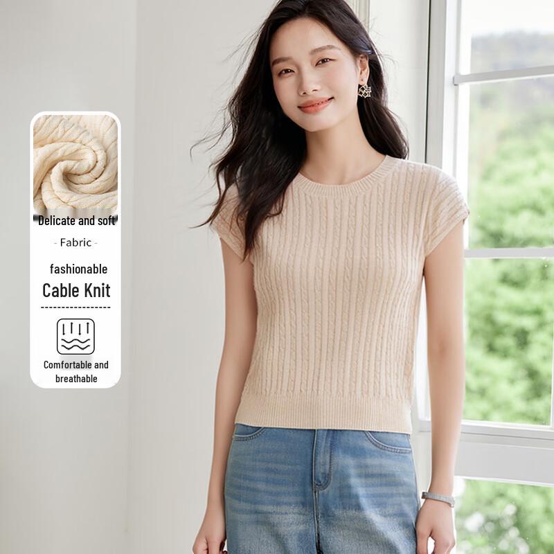 

Handu Yishe Women s Gentle Knit Short Sleeve Pullover One Size F(170/88A)