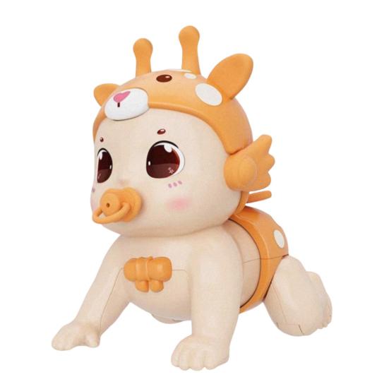 Baby Electric Crawling Doll Toy with Music Light USB Rechargeable Infant Toddler Boys Girls Interactive Walking Crawling Learning Doll Toy