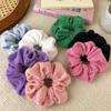 Solid Soft Plush Wide Hair Rope Womens Girls Ponytail Holder Hair Tie Fluffy Rubber Band Towel Fabric Hair Band Hair Accessories