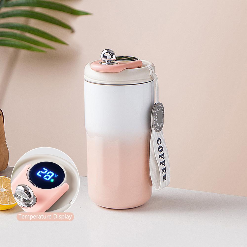 

Intelligent Thermos Bottle LED Temperature Display Coffee Cup Thermos Convenient High-value Couple Cup 420ml 420ml розовый