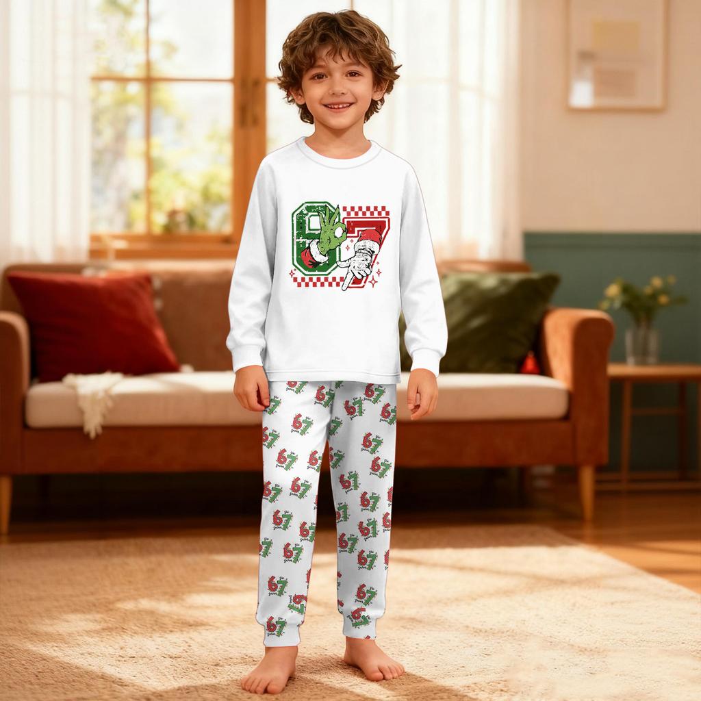 Children's Set - Boy And Girl Printed Thin Two-Piece Set With Long Sleeves And Pants