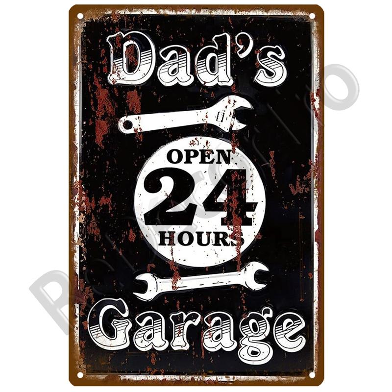 Garage Bil Retro Dekorativt Hus Metallskylt Plåt Affischer På Väggen Plåtskylt Vintage Affisch Dekor Väggkonst Rumsdekoration