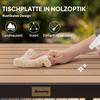 78 Cm Garden Dining Table for 4 People, Square Outdoor Coffee End Side Table with Aluminium Legs, Natural Wood Finish