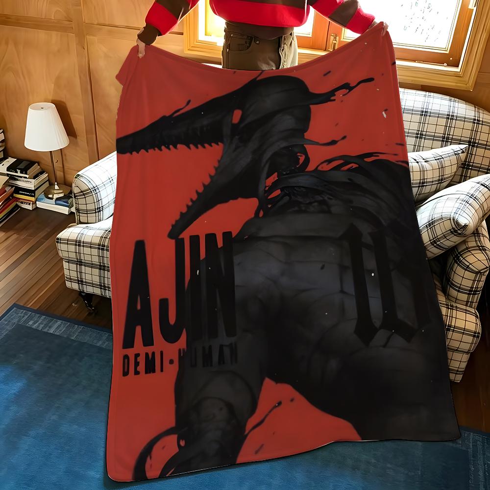 Anime A-Ajin D-Demi H-Human Throw Flannel Cozy Print Blanket, Portable, Durable Machine Washable Cute Cool