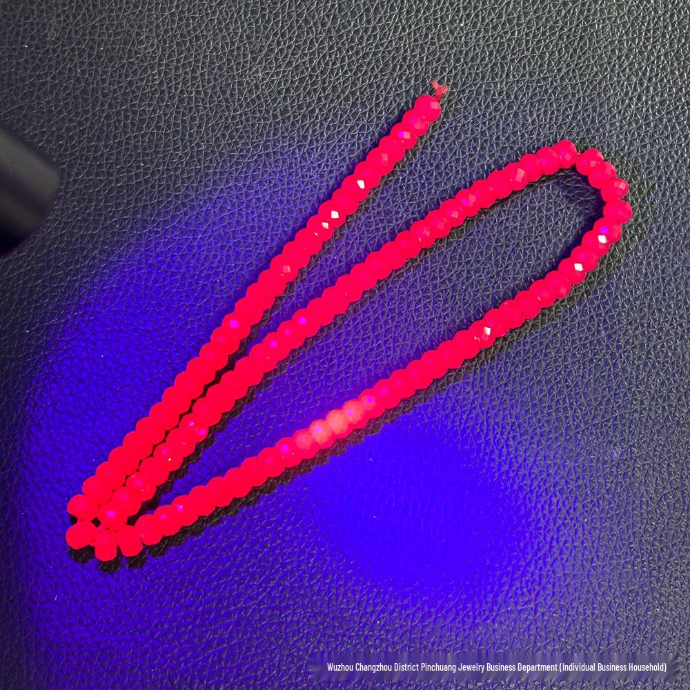 Faceted Glossy Hexagonal Teardrop Rice Beads for DIY Ruby Bracelets