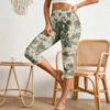 Women's Elastic Waist Casual Capri Pants Slim Fit Open Side Slit Cropped Trousers Stretch Fabric Lightweight Design