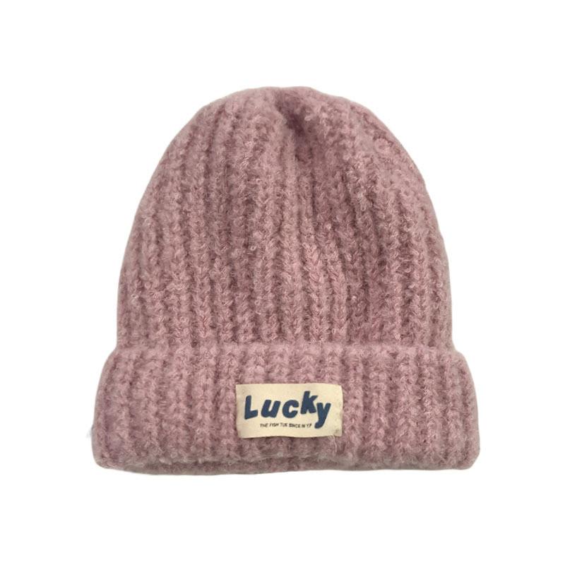 Knitted Beanie Hat For Women With Letters Warm Winter Casual Chic Style