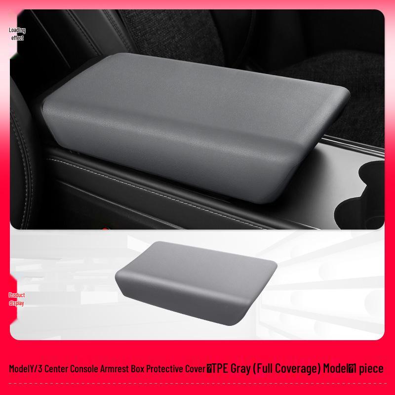 Tesla Model 3/Y Armrest Box Cover Protectors - TPE Car Decoration Stickers