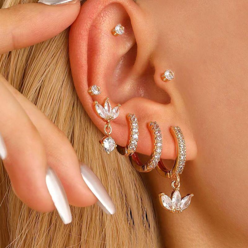 Fashion ins Star Moon Leaf Ear Bone Nail Ear Clip Ear Buckle Tassel Earrings Women's Fashion Overlapped Single Ear Suit Earrings