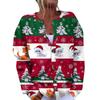 Women's Fashion Christmas Printed Long Sleeve Knitted Cardigan Button Down Jacket