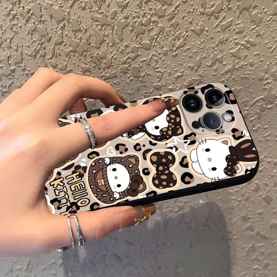 Case for iPhone 17Air XR XS Max 13 12 11 17 Pro Max 15 16 14 Plus 7 8 Black Soft Phone Cover Sanrio Hello Kitty