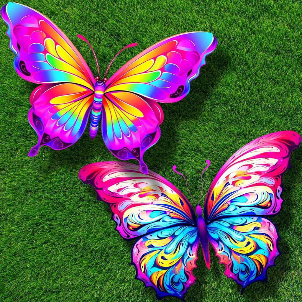 Pair of Butterfly Kites, Butterfly Style, Purple, for Adults and Teenagers, Ideal for Beginners, Easy To Assemble and Operate, Includes Storage Bag,