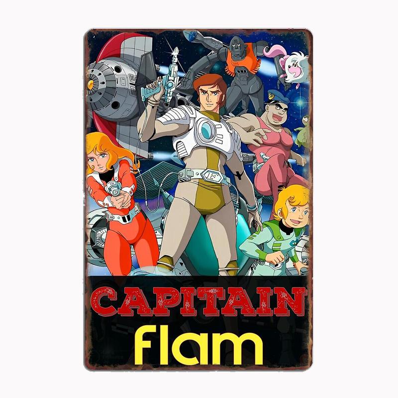 Captain Future Crew Metallschild Wandmalerei Kino Wohnzimmer Kino Lustiges Blechposter Retro Man Cave Zuhause Taverne