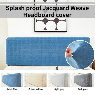 1 Pc Splash Proof Headboard Cover Knitted Elastic Jacquard Bedside Cover For Bed In Bedroom Easy To Clean Headboard Cover