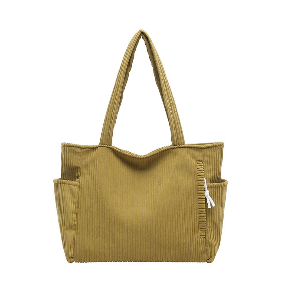 Shoulder Strap Leisure Shoulder Bag Large Capacity Women Tote Bag Casual Corduroy Handbag  Travel