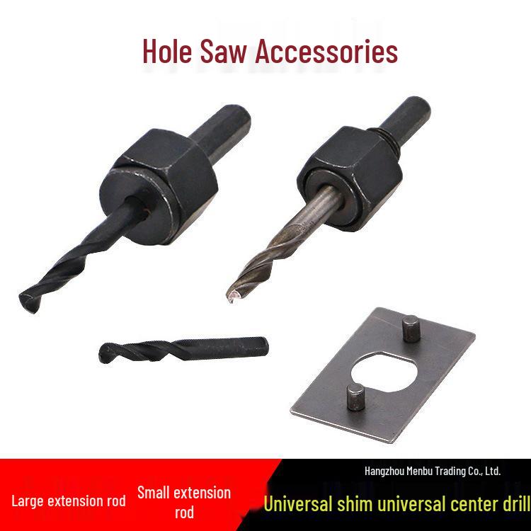 Woodworking Hole Saw Kit with Connecting Rod and Fixing Washer