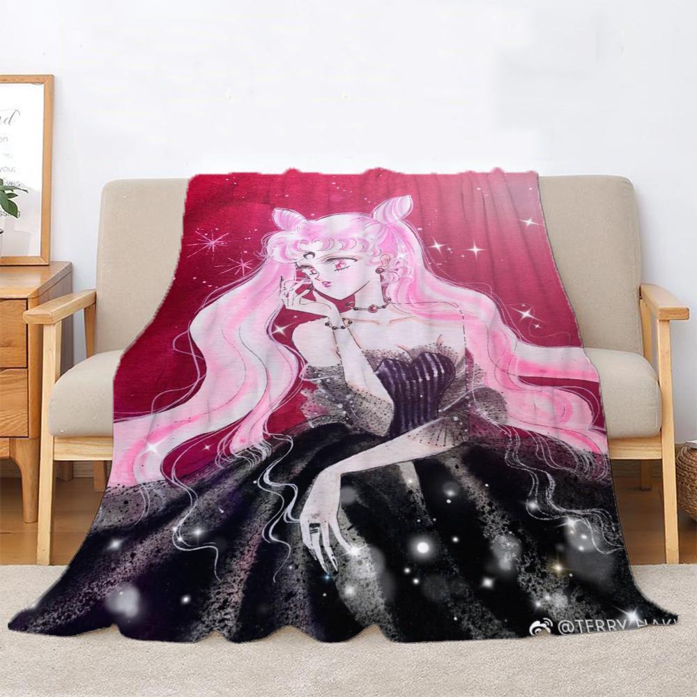 Beauty Warrior Anime Blanket King Size Beach Towel Warm Winter Blankets for Sofa Knitted Plaid Luxury Bedding Home Interior Knee