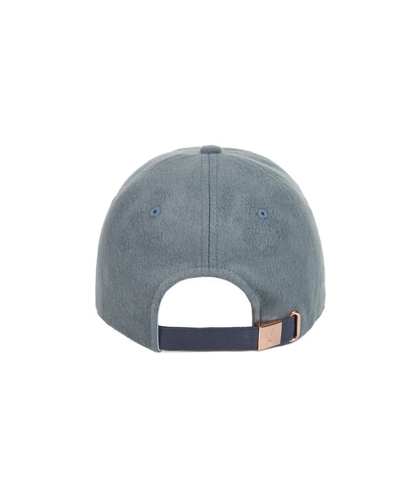 Bajal Studded Logo Wool Oversized Ball Cap Blue