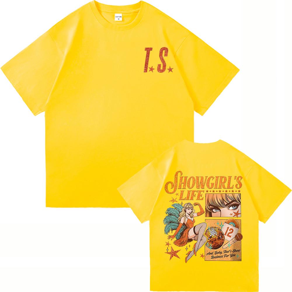 New Album The Life of A Showgirl T Shirt Fashion UnisexWomen Aesthetic TS TShirt Unisex High Quality Vintage Cotton Tees Shirts