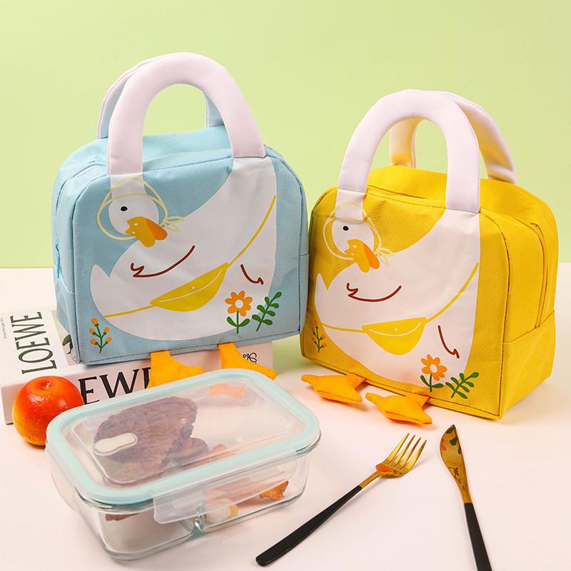 Cute Oxford Cartoon Lunch Box Bag Thickened Lunch Bag For Students