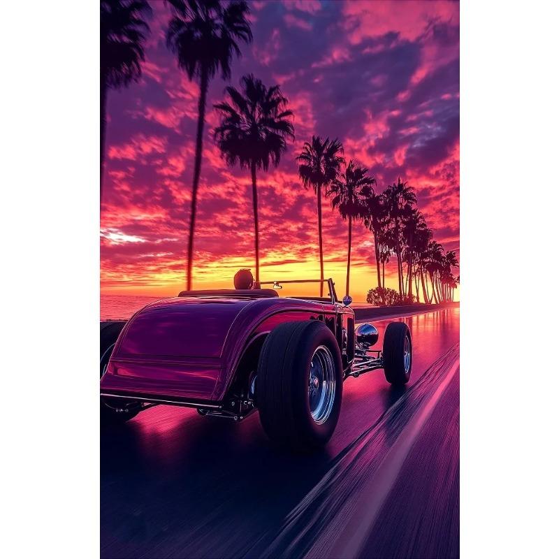 Classic Cool Supersport Car Sunset Colorful Posters and Prints Canvas Printing Wall Art Picture for Living Room Home Decora Gift
